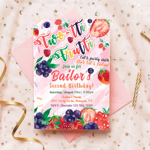 Two Sweet   Fruit Party Birthday Invitation