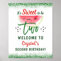Two Sweet Glitter Watermelon Second Birthday Party