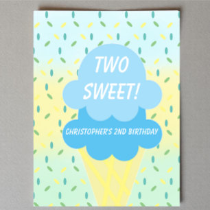 Two Sweet Ice Cream 2nd Birthday Poster