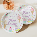 Two Sweet Ice Cream and Cake 2nd Birthday Paper Plate<br><div class="desc">Two Sweet! Ice Cream,  Sprinkles and cake 2nd birthday party plates.</div>