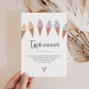 Two Sweet Icecream Birthday Invitation