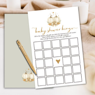 Two Sweet Little Pumpkins Baby Shower Bingo Card