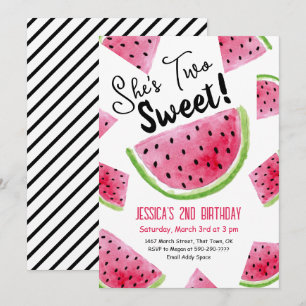 Two Sweet Melon Birthday Party Invitation
