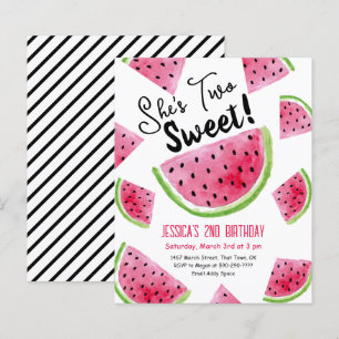 Two Sweet Melon Birthday Party Invitation