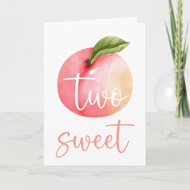 Two Sweet Peach Happy Birthday Card (Front)
