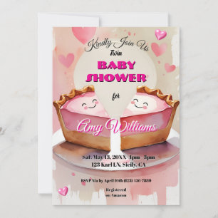 "Two Sweet Peas in a Pie!" – Twin Baby Girl Shower Invitation