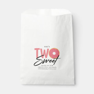 TWO Sweet Pink Doughnut Theme 2nd Birthday Party Favour Bags