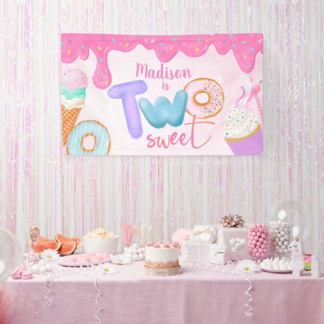 two sweet Pink Frosting Banner (Party)