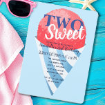 Two Sweet Snow Cone Kids Second Birthday Invitation<br><div class="desc">Celebrate your sweetie's special day with this Two Sweet Snow Cone Kids Second Birthday design. Design features a big Snow Cone against a light blue background. The reverse is a pattern of Snow Cones.</div>