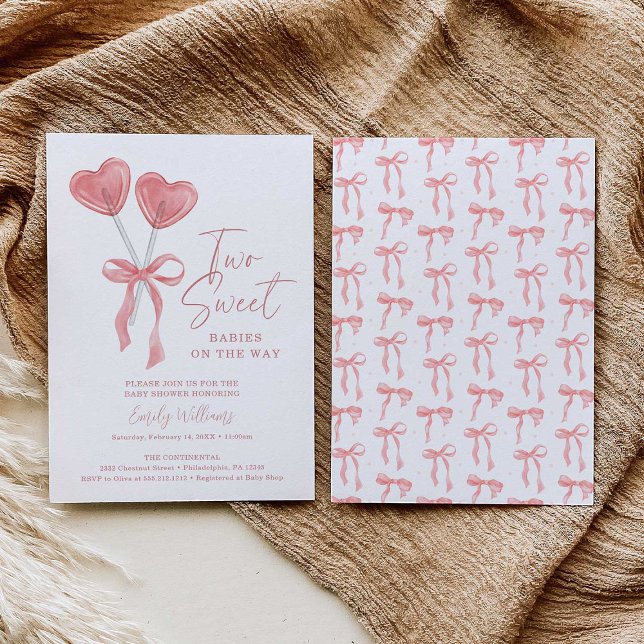 Two Sweet Twins Baby Shower Invitation (Creator Uploaded)