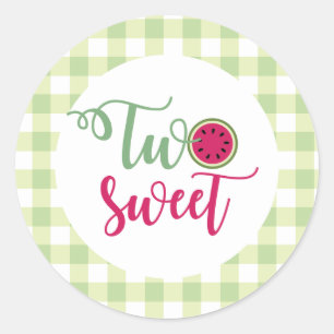 Two Sweet Watermelon 2nd Birthday Classic Round Sticker