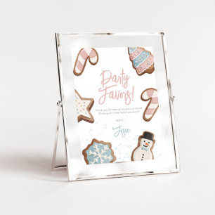 Two Sweet Winter Birthday Party Favour Sign Invitation