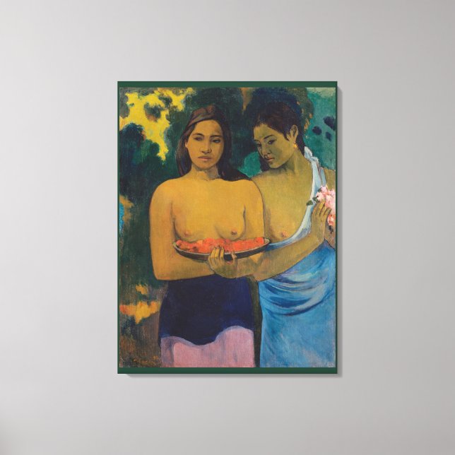 Two Tahitian Women (1899) by Paul Gauguin  Canvas Print (Front)
