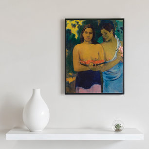 Two Tahitian Women (1899) by Paul Gauguin Poster