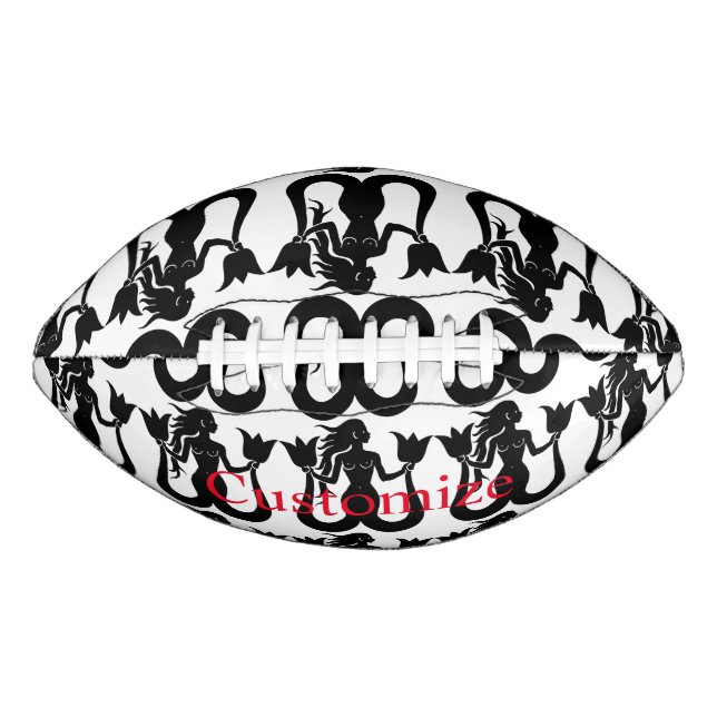  Two-Tail Mermaid Silhouette Thunder_Cove American Football (Front)