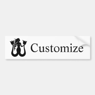 Two-Tail Mermaid Silhouette Thunder_Cove  Bumper Sticker