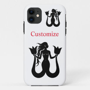  Two-Tail Mermaid Silhouette Thunder_Cove iPhone 11 Case