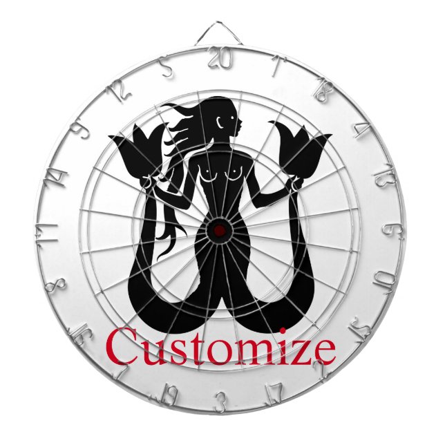  Two-Tail Mermaid Silhouette Thunder_Cove Dartboard (Front)