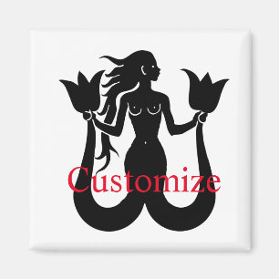 Two-Tail Mermaid Silhouette Thunder_Cove Magnet