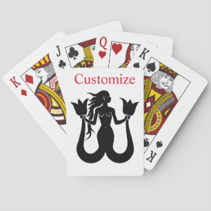 Two-Tail Mermaid Silhouette Thunder_Cove Playing Cards