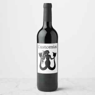  Two-Tail Mermaid Silhouette Thunder_Cove Wine Label