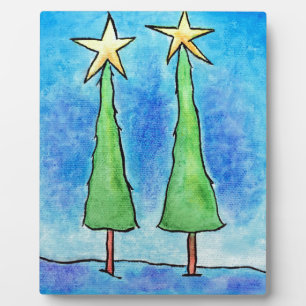 Two Tall Christmas Trees Plaque