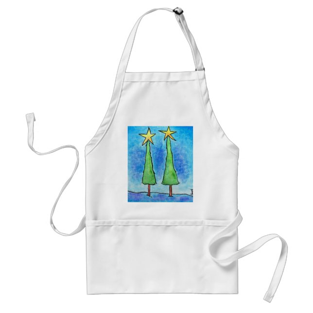 Two Tall Christmas Trees Standard Apron (Front)