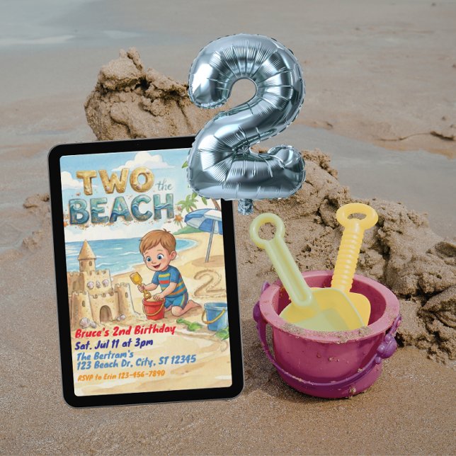 Two the Beach 2nd Birthday Invitation (Creator Uploaded)