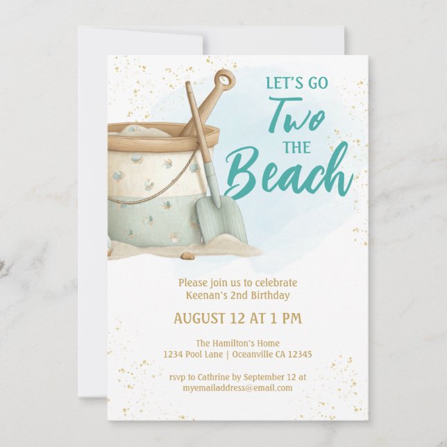 Two The Beach Boys Second Birthday  Invitation (Front)