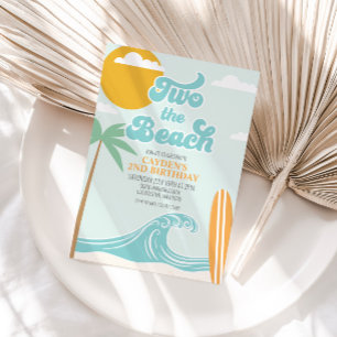Two the Beach Surf Beach 2nd Birthday Invitation