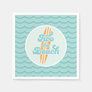 Two the Beach Surf Beach 2nd Birthday Napkin
