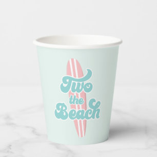 Two the Beach Surf Beach 2nd Birthday Paper Cups
