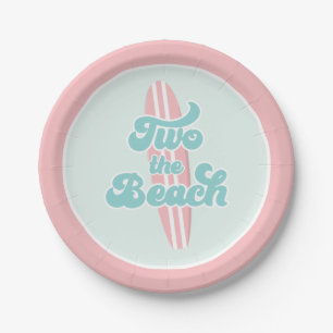 Two the Beach Surf Beach 2nd Birthday Paper Plates