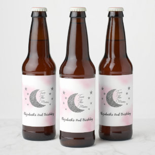 Two The Moon 2nd Birthday Beer Bottle Label