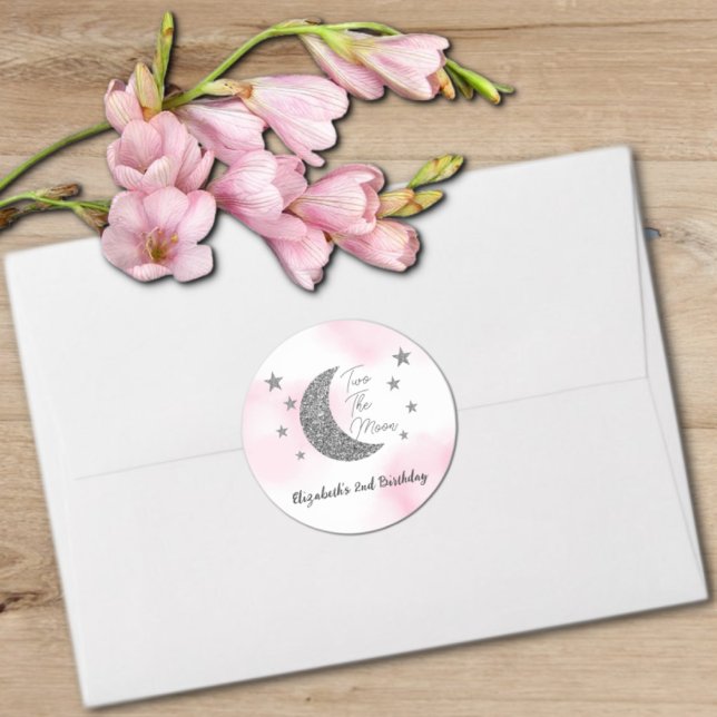 Two The Moon 2nd Birthday Classic Round Sticker (Creator Uploaded)