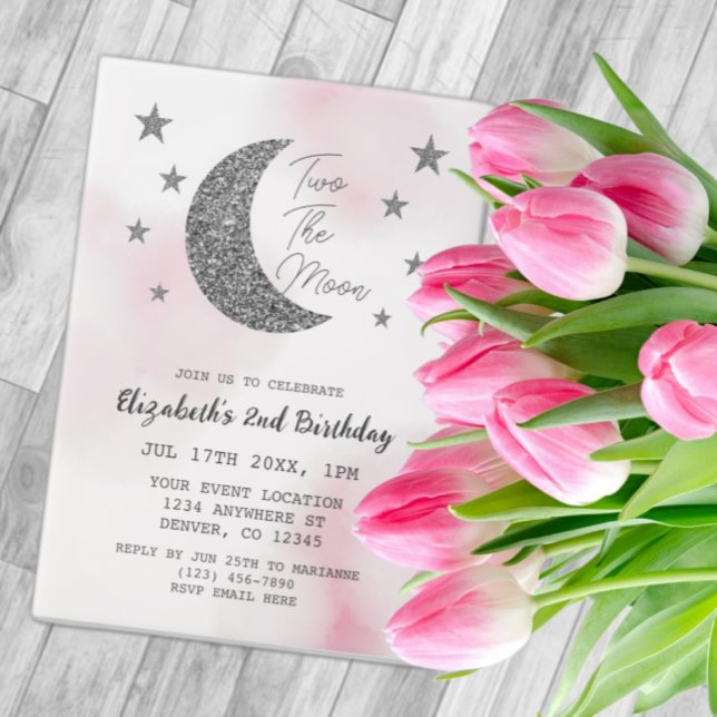Two The Moon 2nd Birthday Invitation (Creator Uploaded)