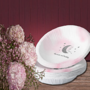 Two The Moon 2nd Birthday Paper Bowls Plate