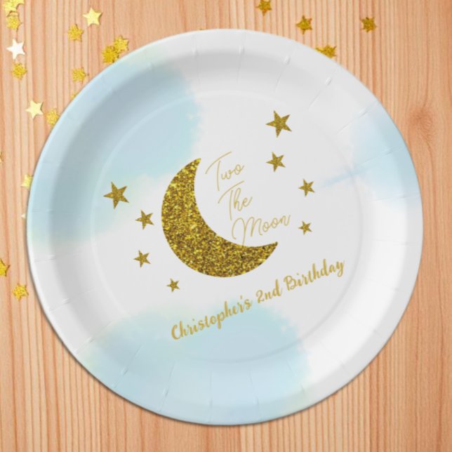 Two The Moon 2nd Birthday Paper Plate (Creator Uploaded)