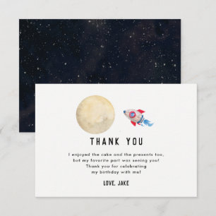 Two The Moon 2nd Birthday Party Thank You Cards
