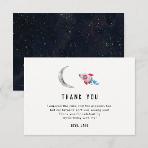 Two The Moon 2nd Birthday Party Thank You Cards