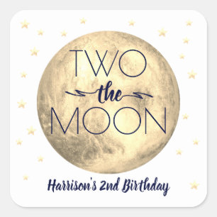 Two The Moon 2nd Birthday Square Sticker