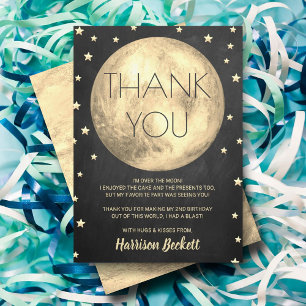 Two The Moon 2nd Birthday Thank You Card