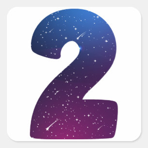 TWO THE MOON 2nd Birthday Toddler Space Birthday Square Sticker