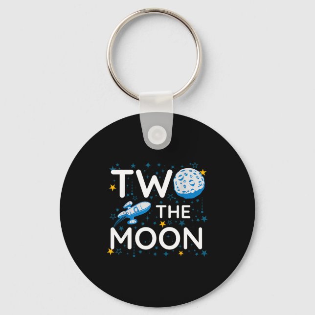 Two The Moon 2nd Planets Lover Birthday Space Rock Key Ring (Front)