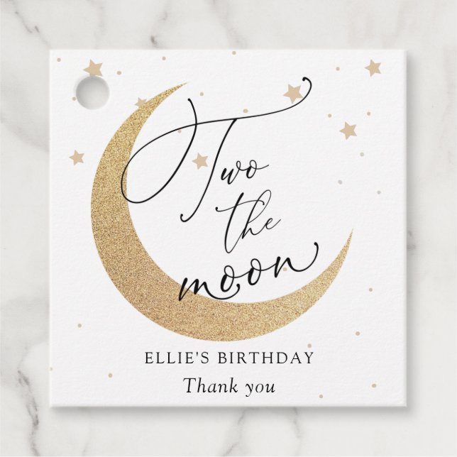 Two The Moon Birthday  Favour Tags (Front)