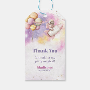 Two the Moon Birthday Girl, Pastel Outerspace Gift Tags