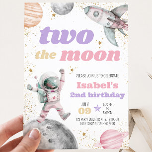 Two the Moon Birthday Invitation