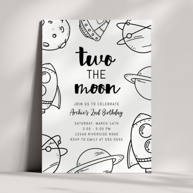 Two the Moon Birthday Invitation (Creator Uploaded)