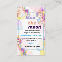 Two the Moon Birthday Invite