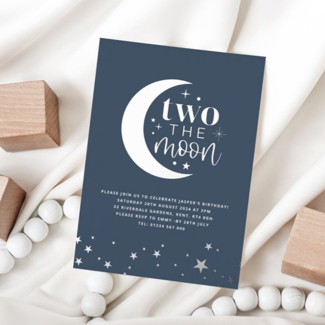 Two The Moon Blue Navy Birthday Silver (Creator Uploaded)